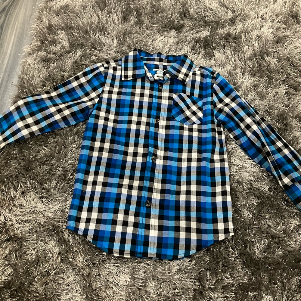4T multi color plaid dress shirt